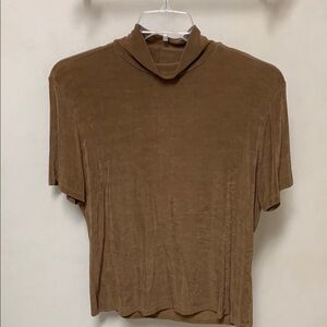 Women’s New XL Brown Relaxed Crop Blouse